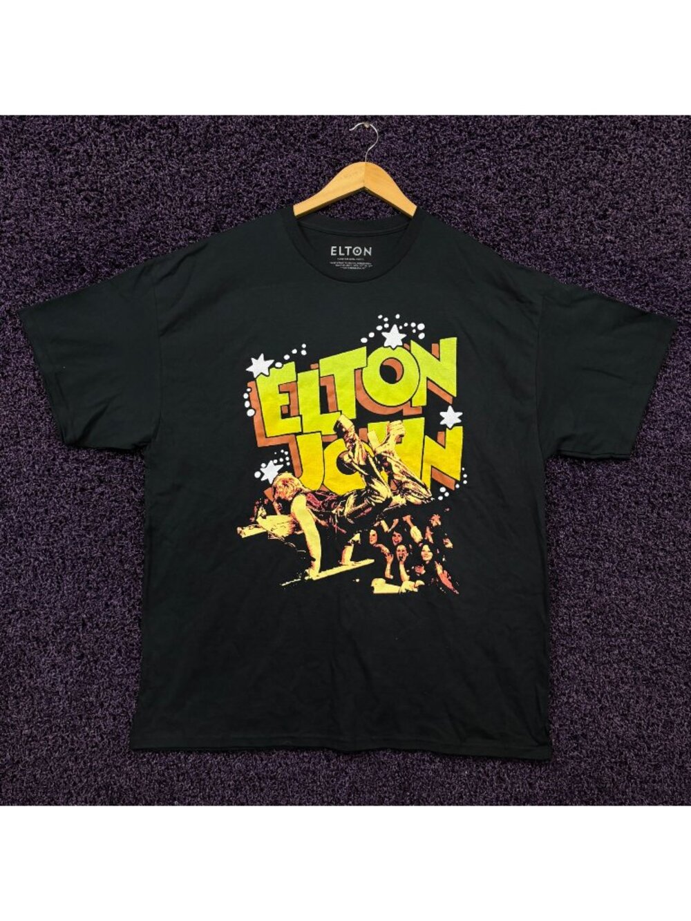 Elton John Rocket Man Live Poster Rock Legend T-Shirt XXL